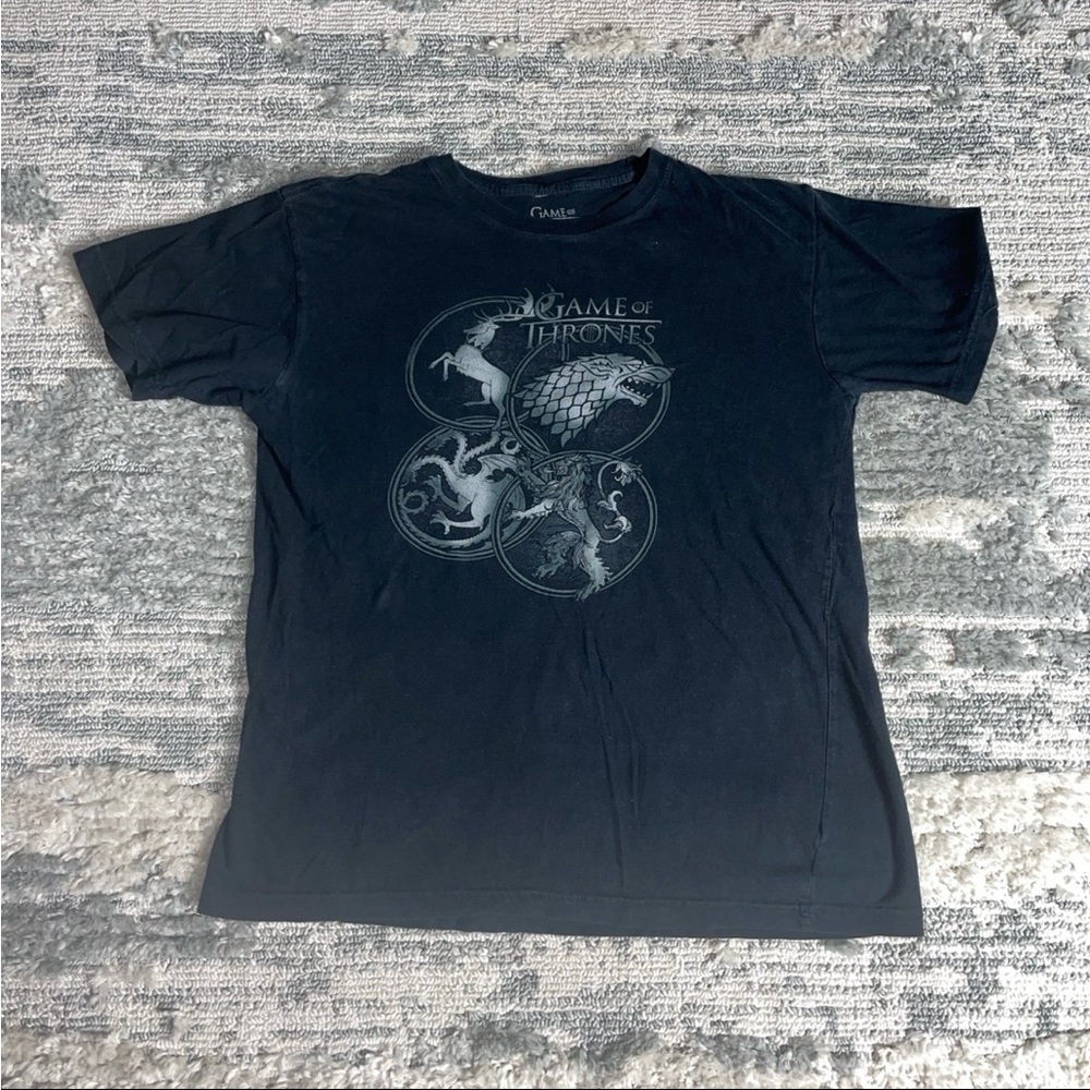 Game of Thrones 4 Houses Black Graphic T-Shirt HBO Black - Men's Size M